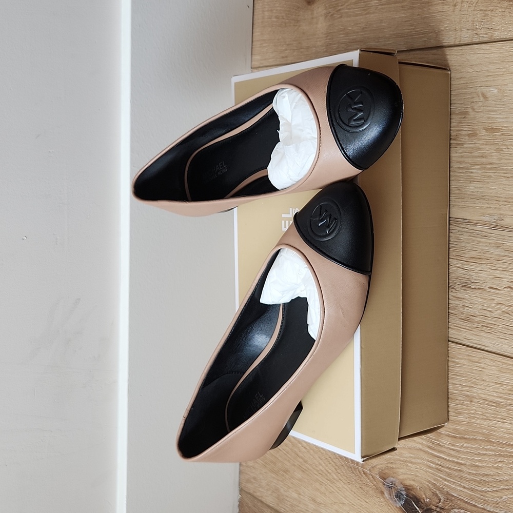 MK Michael Kors Dylyn Ballet Flats, Leather, Toffee Black